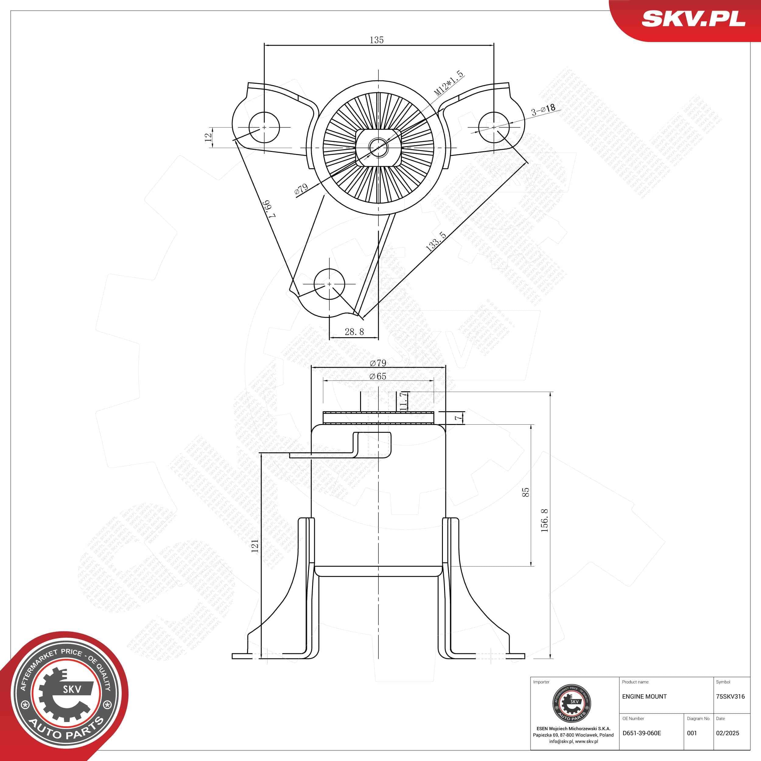 Supporto motore — ESEN SKV 75SKV316
