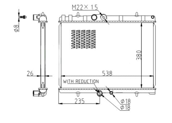 Radiatore motore — HART 610 250