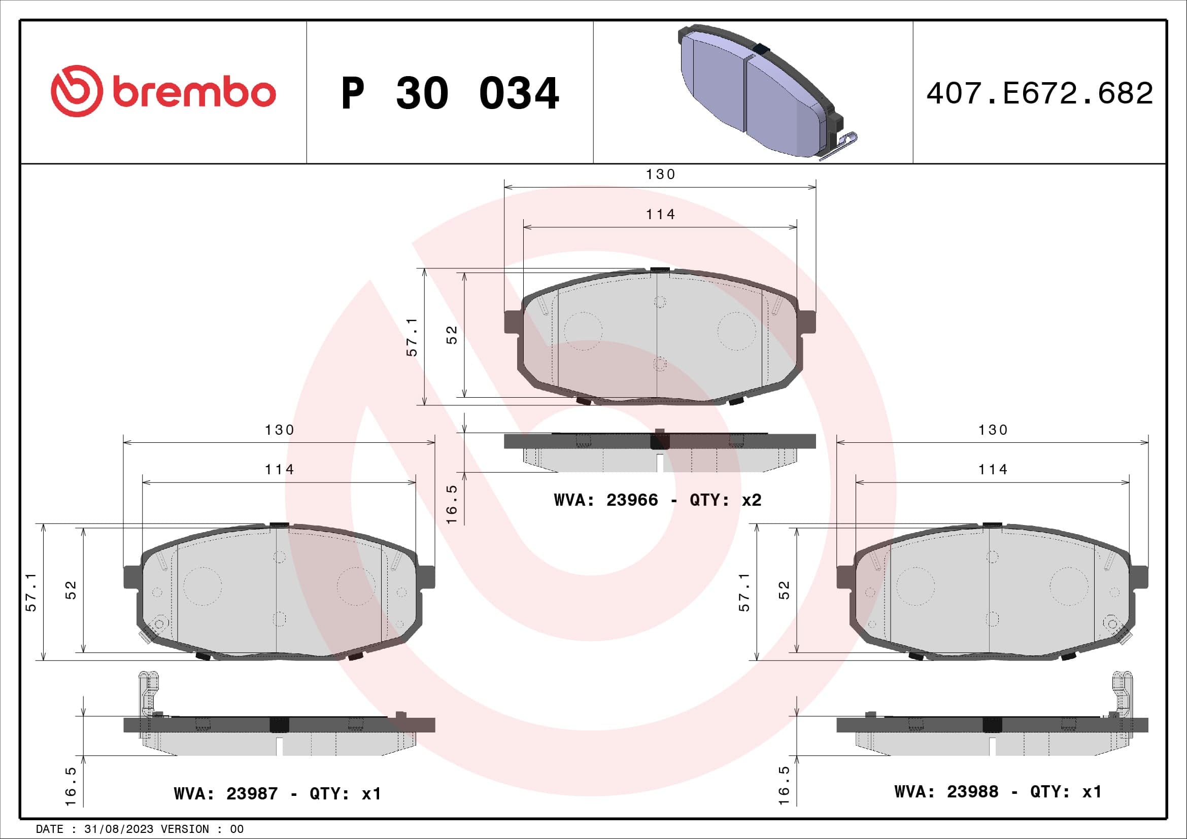 Pastiglie freno — BREMBO P 30 034