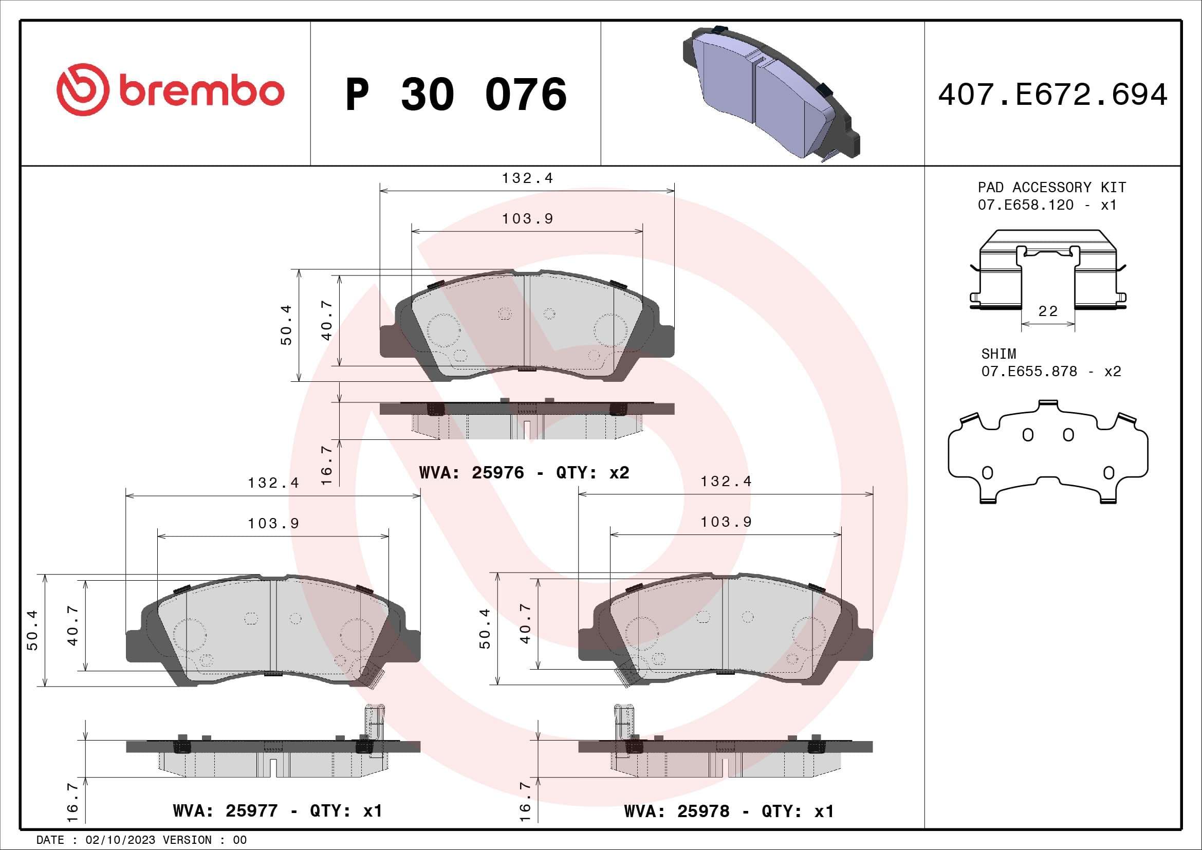 Pastiglie freno — BREMBO P 30 076