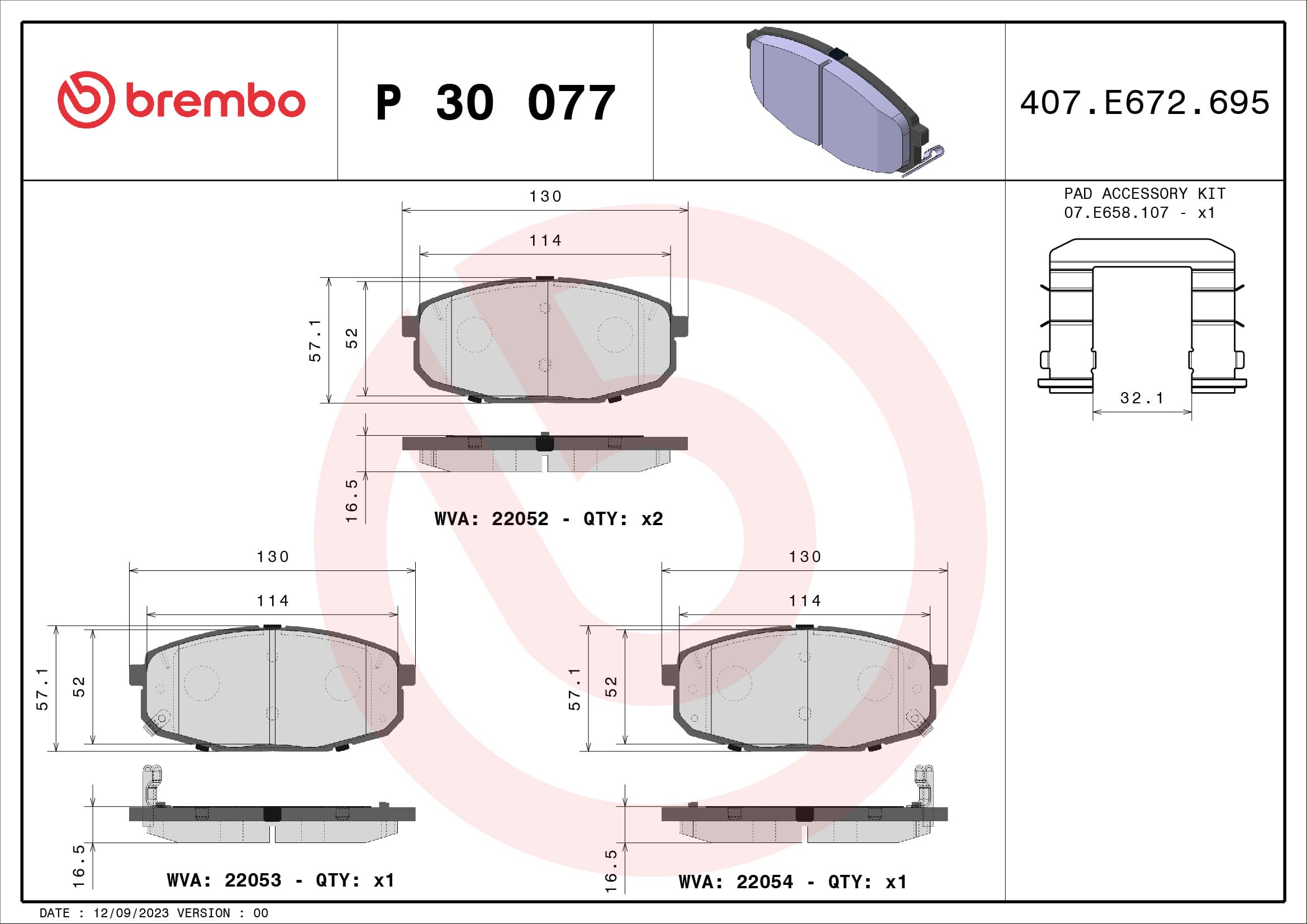 Pastiglie freno — BREMBO P 30 077