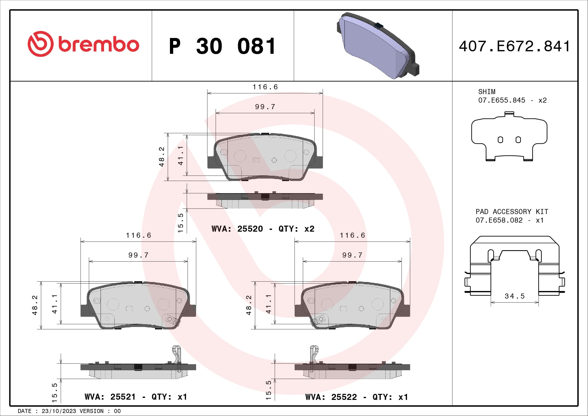 Pastiglie freno — BREMBO P 30 081