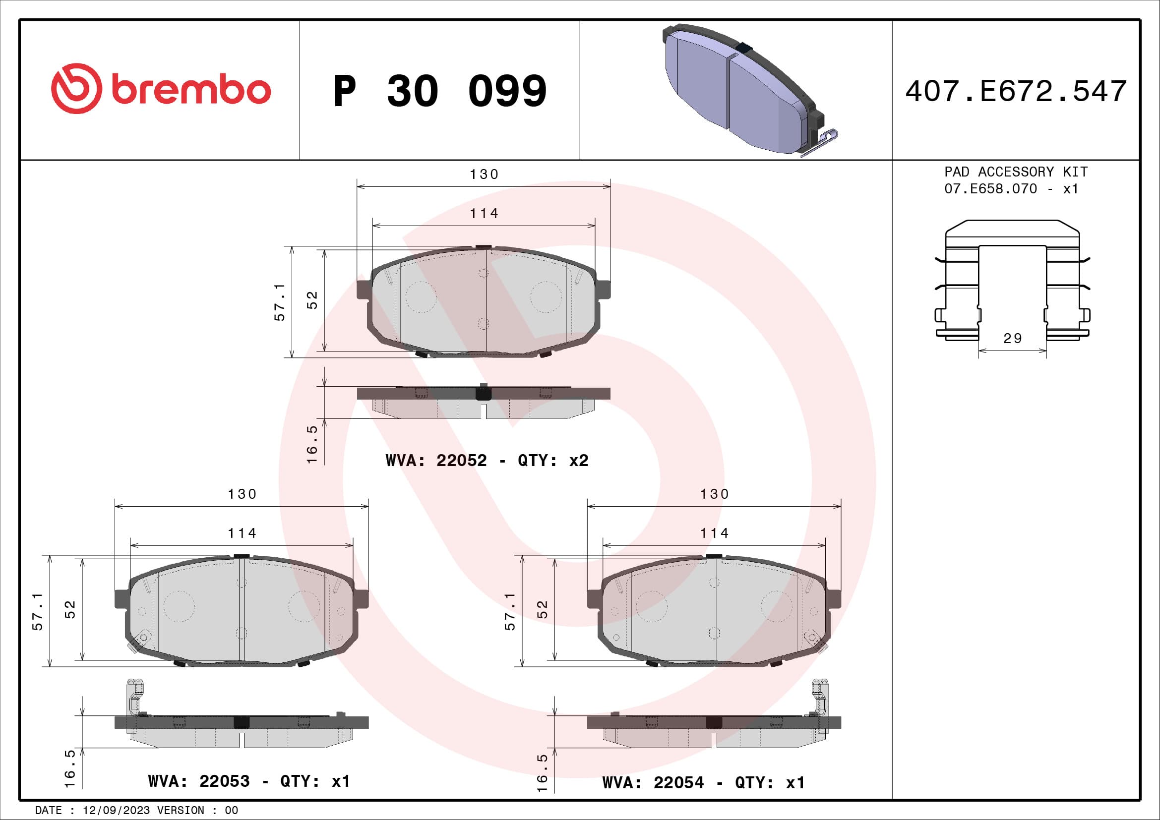 Pastiglie freno — BREMBO P 30 099