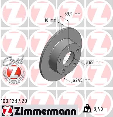 Dischi freno — ZIMMERMANN 100.1237.20