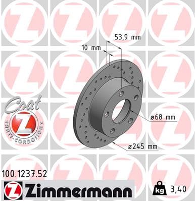 Dischi freno — ZIMMERMANN 100.1237.52