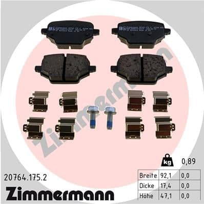 Pastiglie freno — ZIMMERMANN 20764.175.2