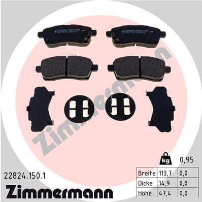 Pastiglie freno — ZIMMERMANN 22824.150.1