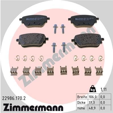 Pastiglie freno — ZIMMERMANN 22986.170.2