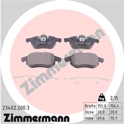 Pastiglie freno — ZIMMERMANN 23402.200.3