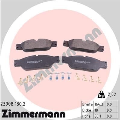 Pastiglie freno — ZIMMERMANN 23908.180.2