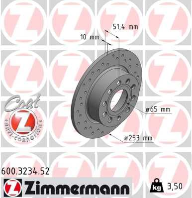 Dischi freno — ZIMMERMANN 600.3234.52
