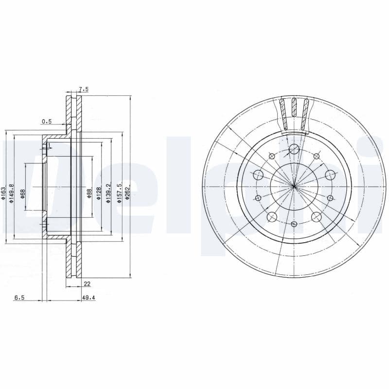 Dischi freno — DELPHI BG2425