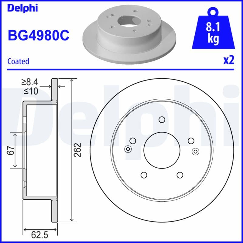 Dischi freno — DELPHI BG4980C