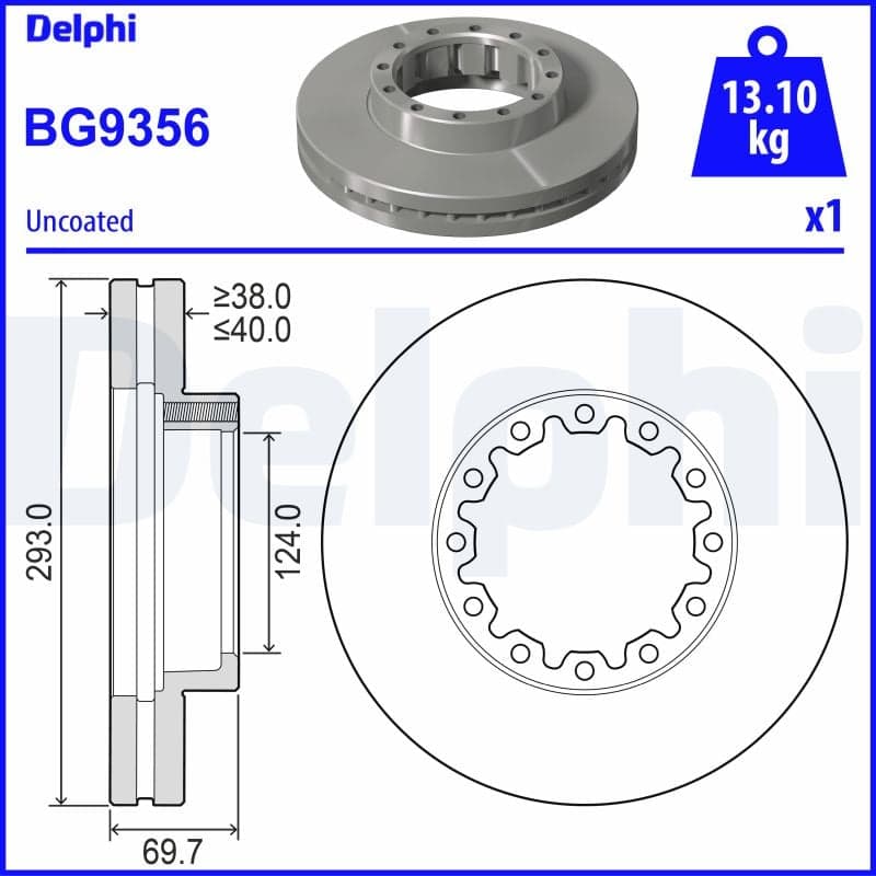 Dischi freno — DELPHI BG9356