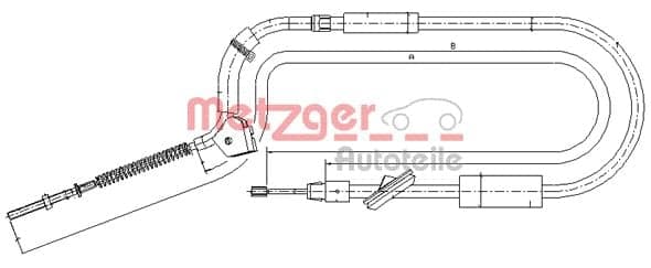 Cavo freno a mano — METZGER AUTOTEILE 10.9332