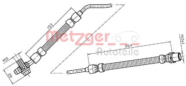 Tubo flessibile freno — METZGER AUTOTEILE 4116216