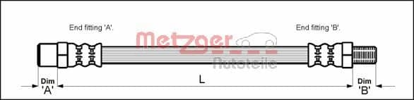 Tubo flessibile freno — METZGER AUTOTEILE 4114669