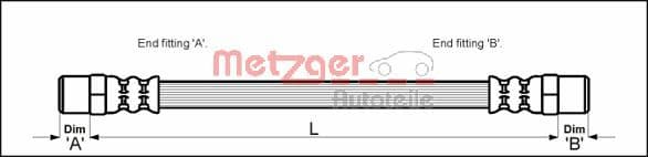 Tubo flessibile freno — METZGER AUTOTEILE 4112304