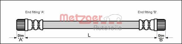 Tubo flessibile freno — METZGER AUTOTEILE 4111152