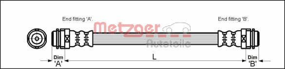 Tubo flessibile freno — METZGER AUTOTEILE 4114798