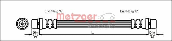 Tubo flessibile freno — METZGER AUTOTEILE 4114794