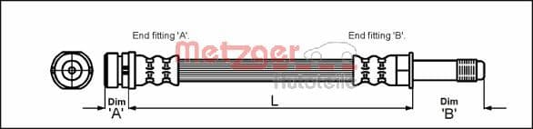 Tubo flessibile freno — METZGER AUTOTEILE 4114678