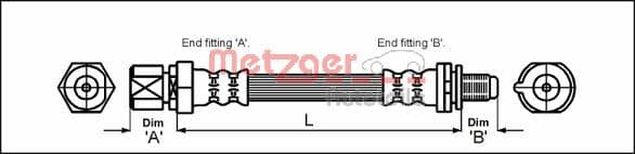 Tubo flessibile freno — METZGER AUTOTEILE 4114730