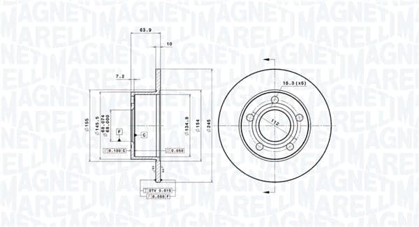 Dischi freno — MAGNETI MARELLI 360406012601