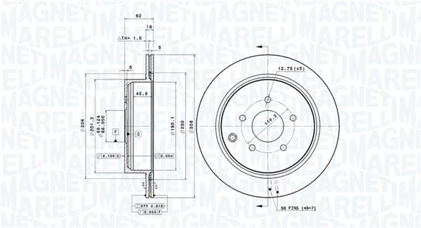 Dischi freno — MAGNETI MARELLI 360406123701