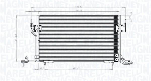 Condensatore aria condizionata — MAGNETI MARELLI 350203838000