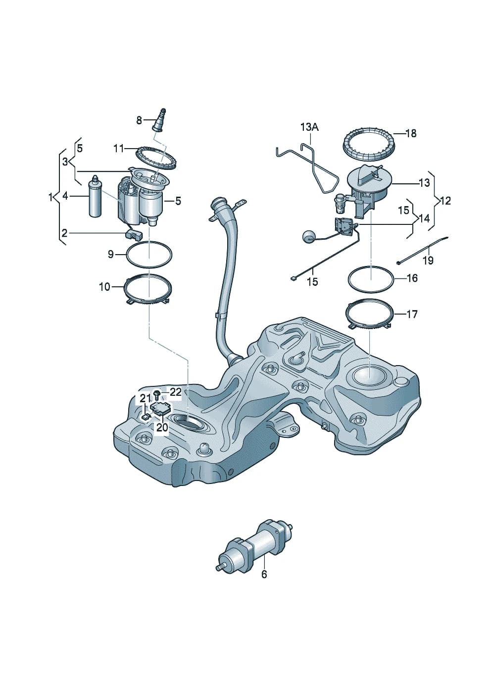 Fuel delivery unit and fuel gauge sender and fuel filter also use: use if required: F >> 8K-9A200 000 F >> 8K-9N053 000 — A4 A4/Avant B8 (Typ 8K) (2009–2015) — Fuel delivery unit and sender for fuel gauge