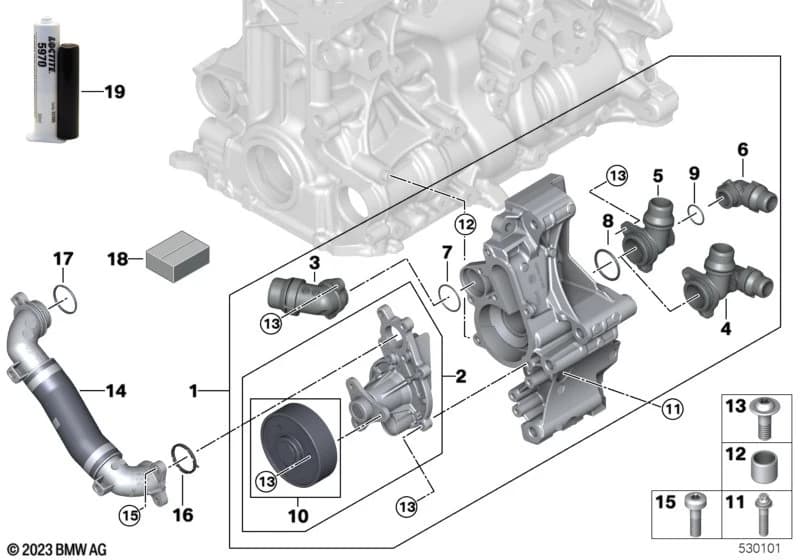 Coolant pump — 3 3' G21 Touring LCI (2022–2024) — Cooling system-coolant pump