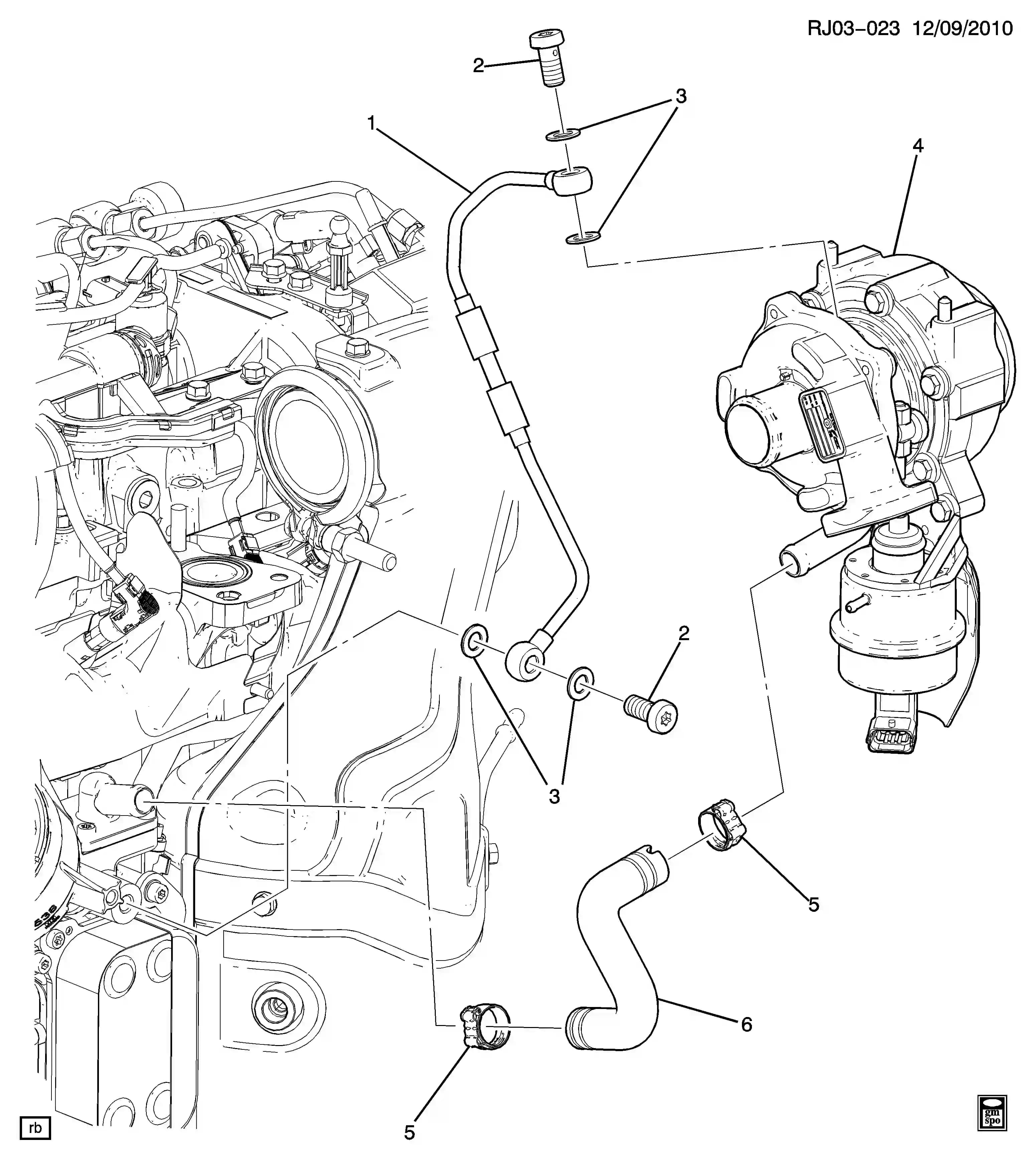 HOSE,TURBO OIL RTN — Aveo Aveo T300 (2012–2019) — TURBOCHARGER LUBRICATION SYSTEM (LSF/1.3R)