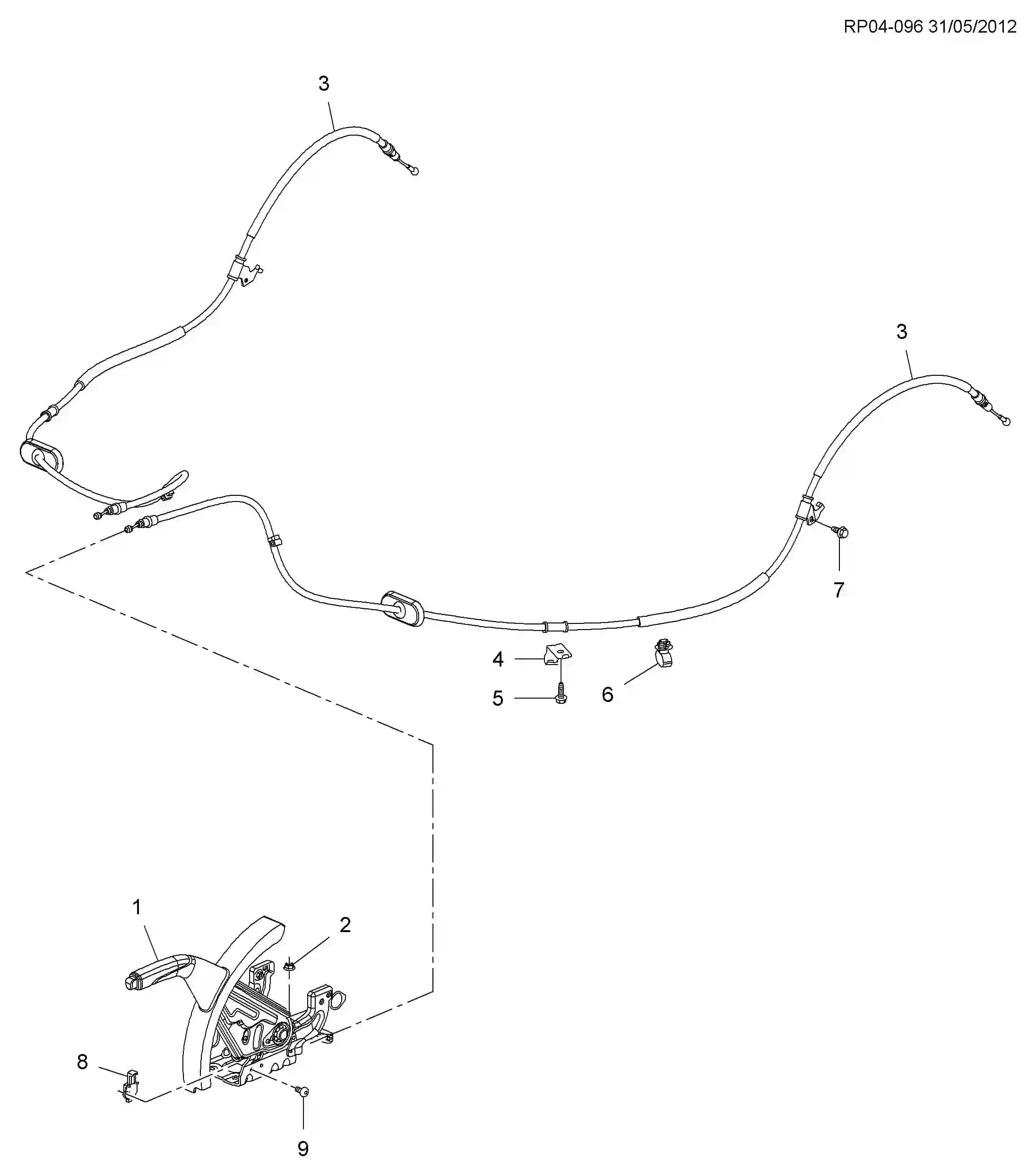 CABLE,PARK BRK — Cruze Cruze J300 (2009–2018) — PARKING BRAKE SYSTEM DISC(J60,J67)
