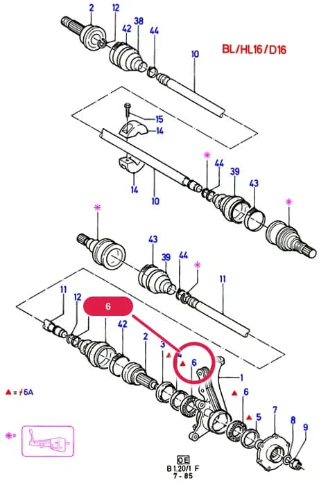 Bearing Assy - Stub Shaft; D; (-)"CDN/USA" — B Front Axle Less Brakes — B01 Front Axle Less Brakes.Suspension & Drive Shafts - Front › B01020 Front Wheel Drive