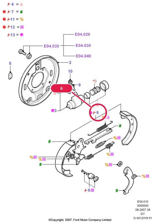 Kit - Brake Shoe And Lining; 254MM; STD — E Brakes - Brake Pipes - Wheels — E04 Brakes - Brake Pipes - Wheels.Rear Brakes › E04010 Rear Brakes