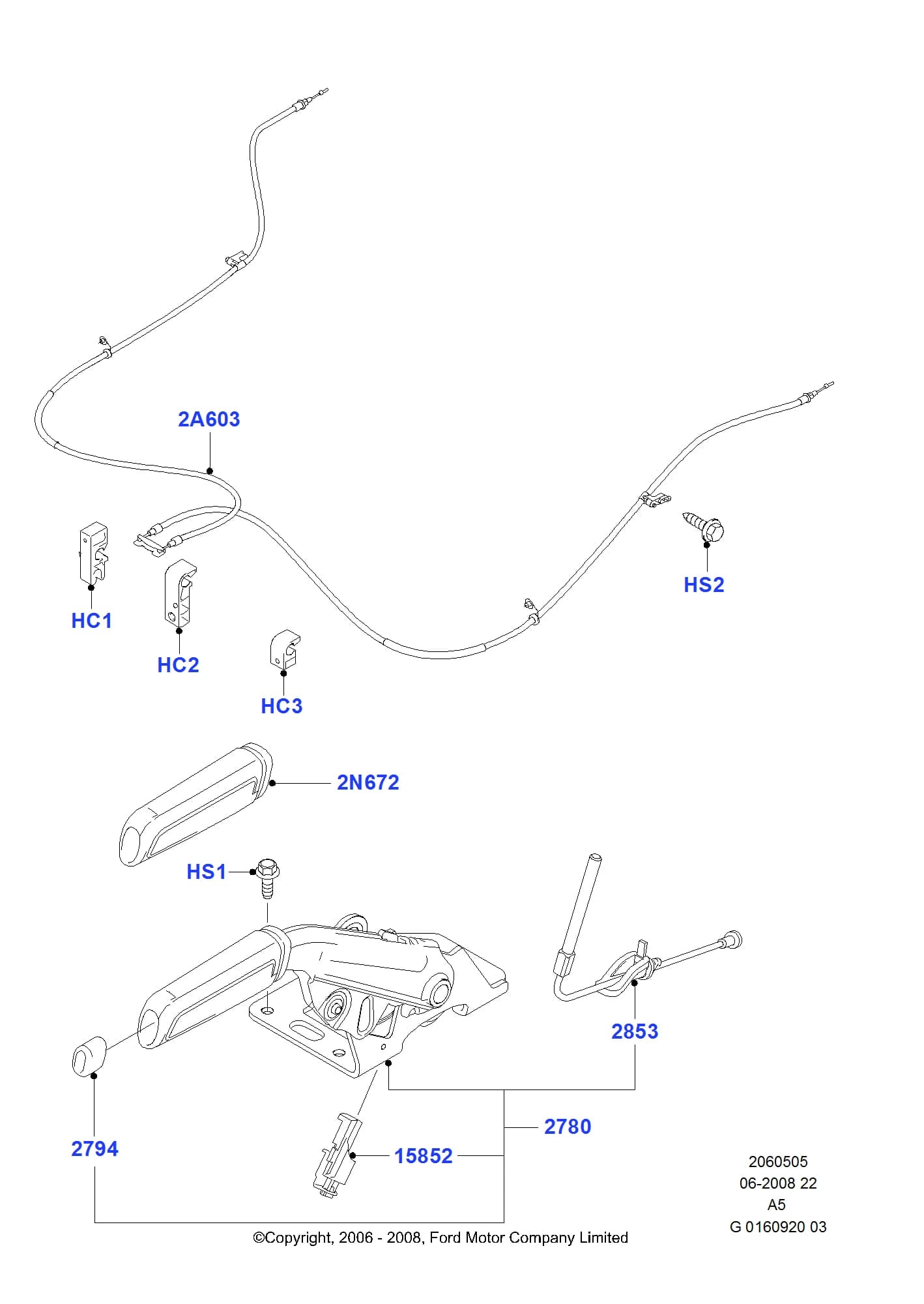 Cable Assy - Parking Brake — Focus Focus C307/C170 (2003–2011) — Parking Brake