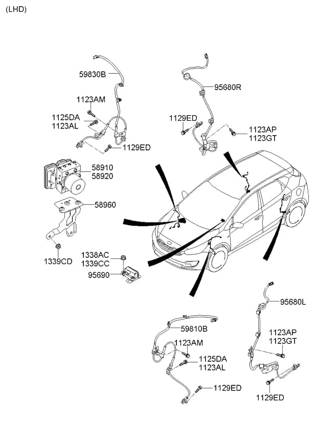 SENSOR ASSY-ABS REAR WHEEL,RH — Ceed Ceed JD (2012–2018) — Hydraulic module