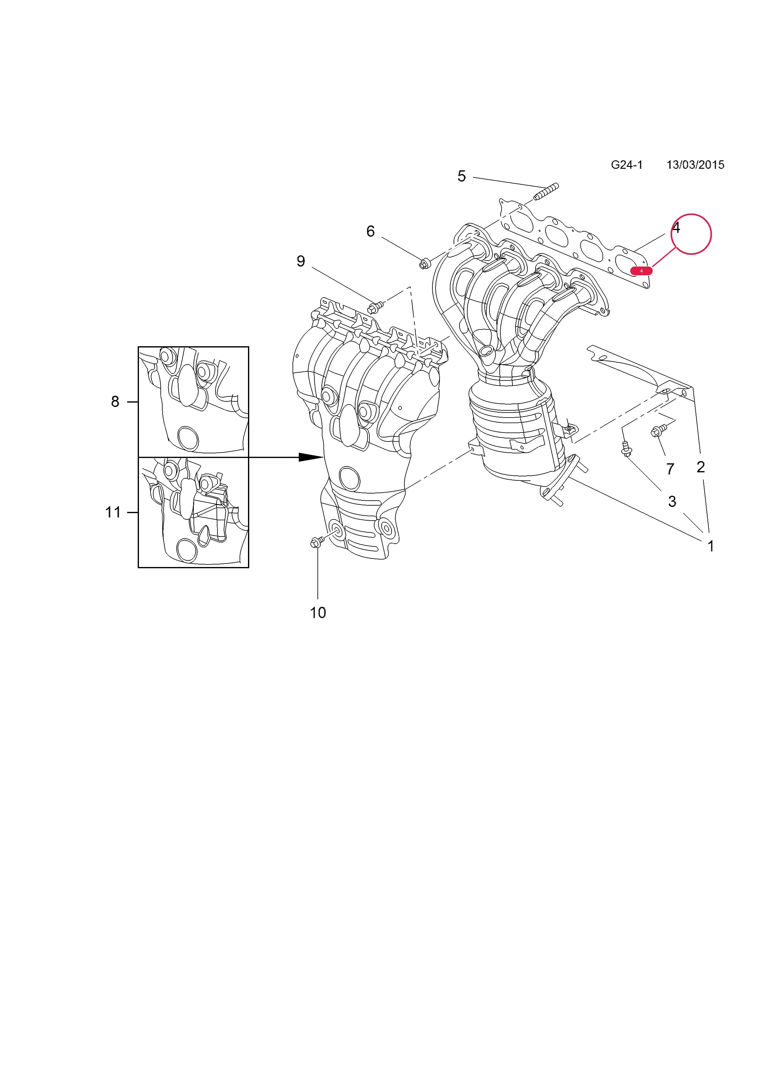 GASKET,EXHAUST MANIFOLD TO CYLINDER HEAD — Opel ASTRA-H ( 2004 - ) — G FUEL AND EXHAUST › 61.EXHAUST MANIFOLD (CONTD.)