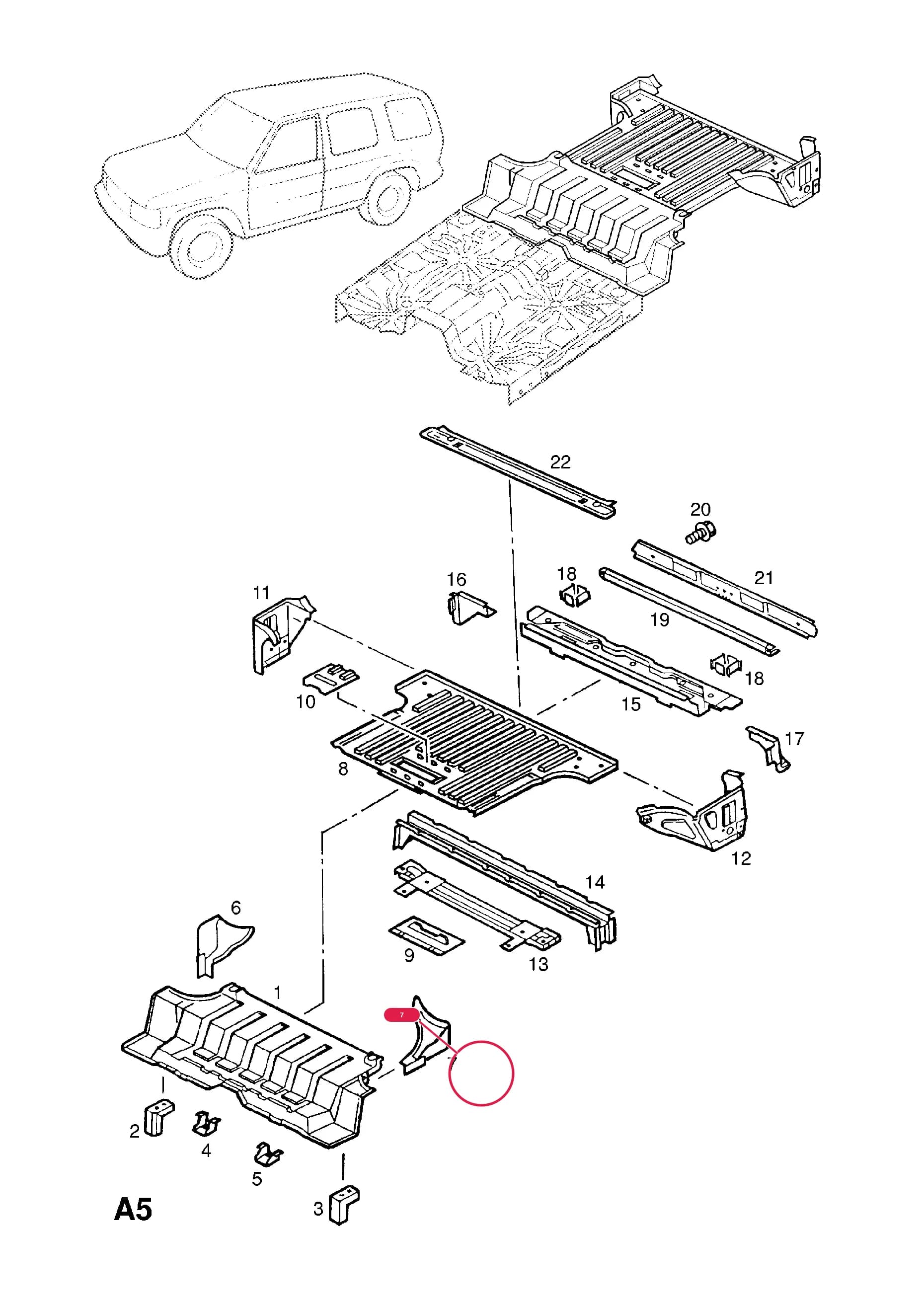 -PANEL,ASSY.,SILL,INNER,REAR,LH (NLS.- NO REPLACEMENT PART) — Opel MONTEREY ( 1998 - 2000) — A BODY SHELL AND PANELS › 2 UNDERBODY