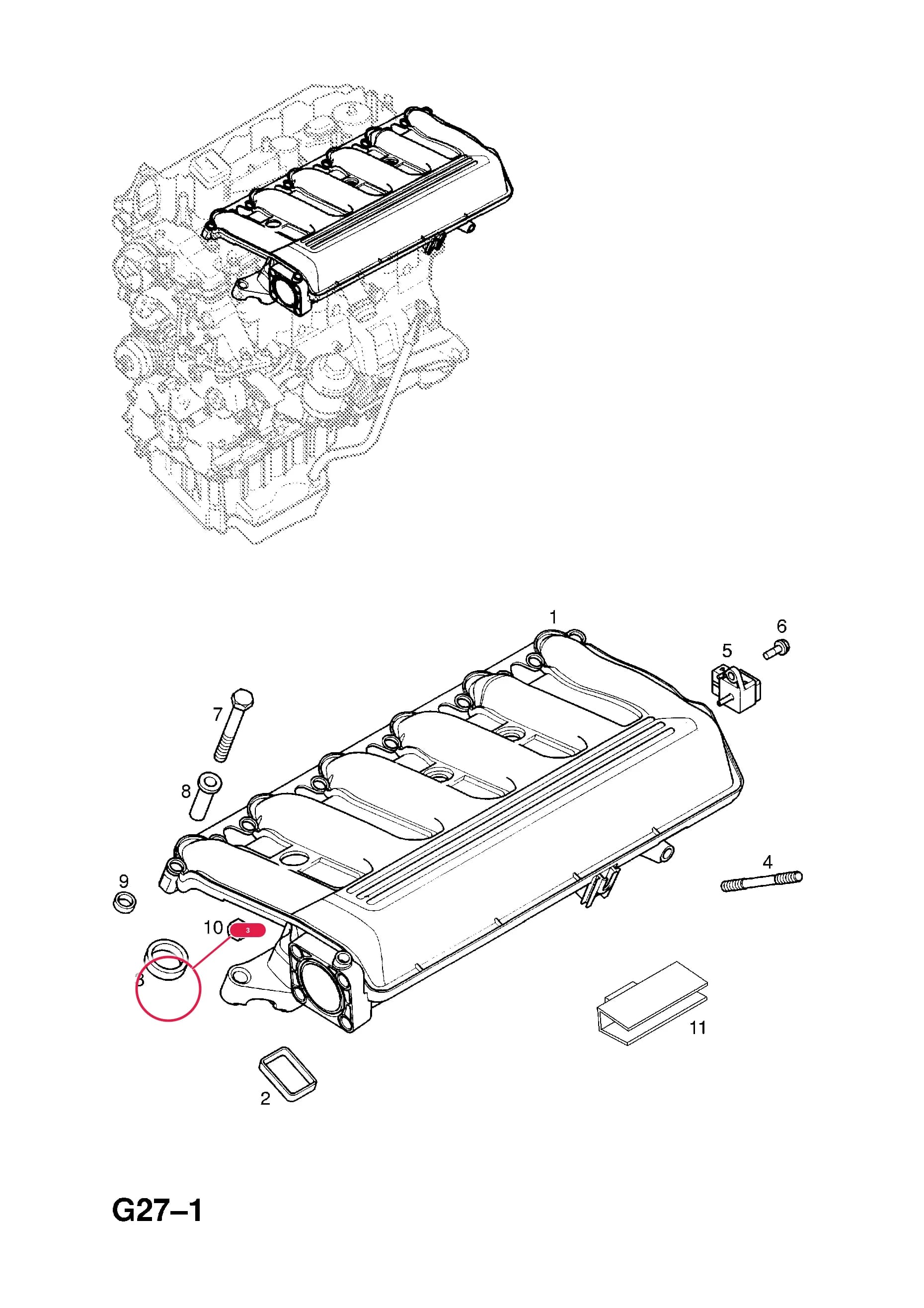 GASKET,INDUCTION MANIFOLD (ROUND) — Opel OMEGA-B ( 1994 - 2003) — G FUEL AND EXHAUST › 187.INDUCTION MANIFOLD (CONTD.)