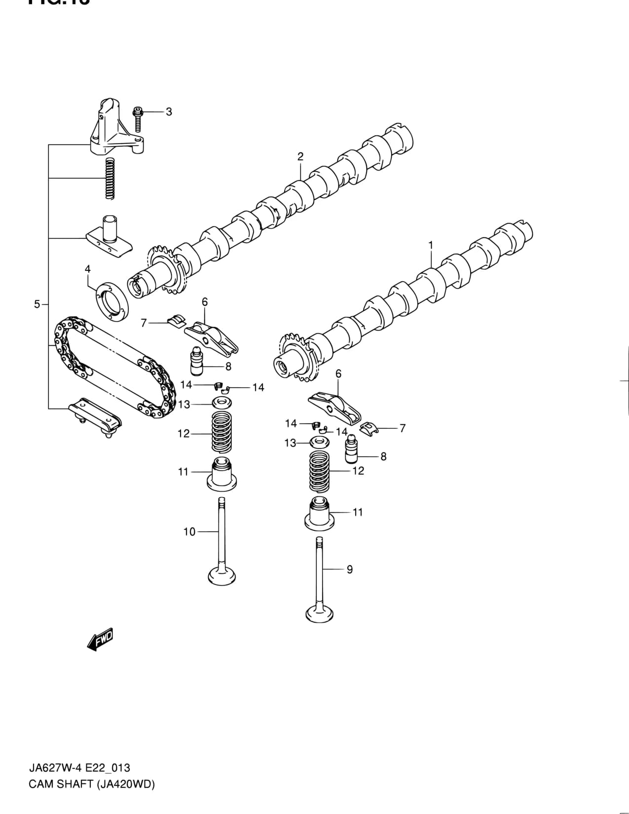 JA420WD-4 — Engine › 13 - CAM SHAFT (JA420WD)