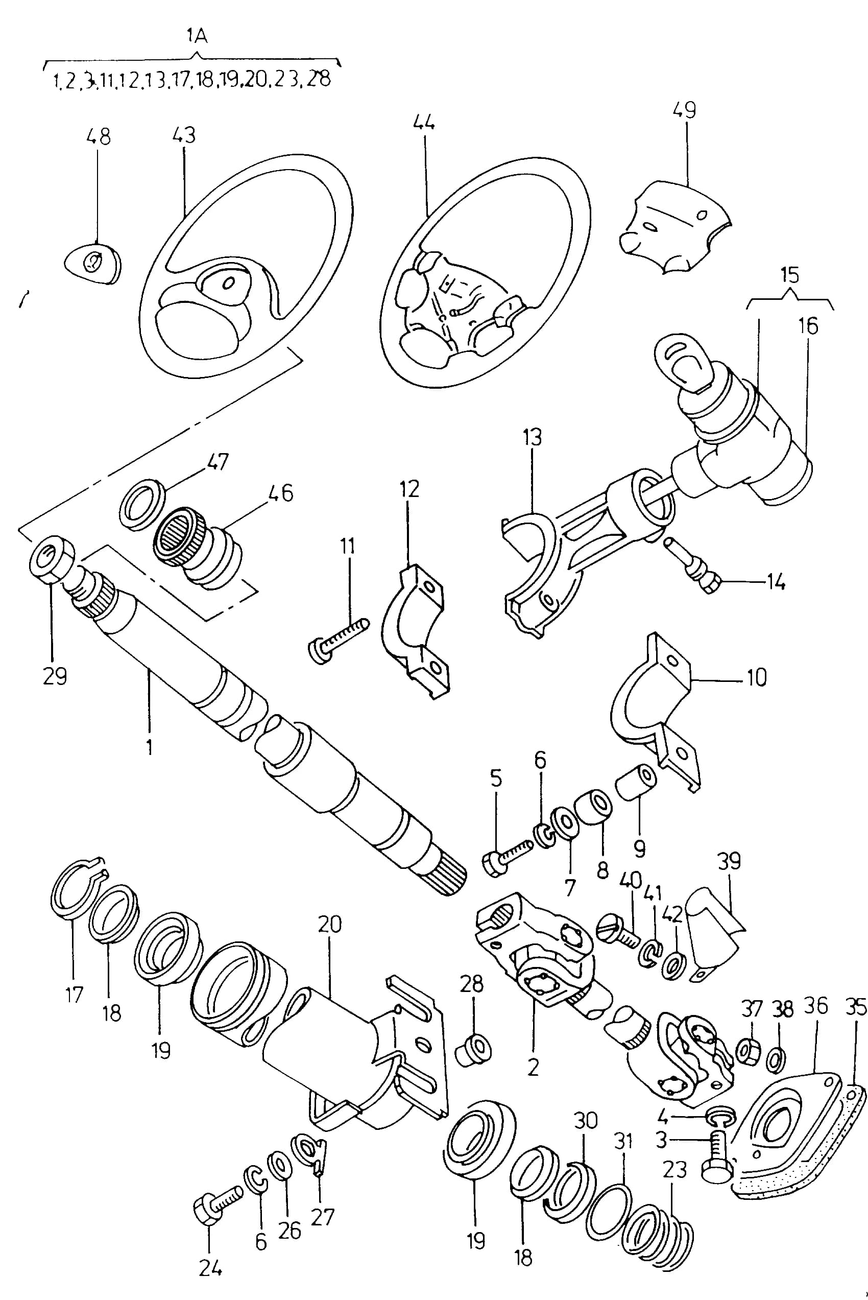 1997 (Caddy-PickUp) — Front axle, steering › 41925