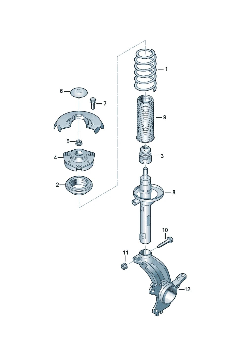 Gas shock absorber — Caddy Caddy (Typ 2K) 1st Facelift (2011–2015) — suspension Shock absorbers for models with wheelbase: