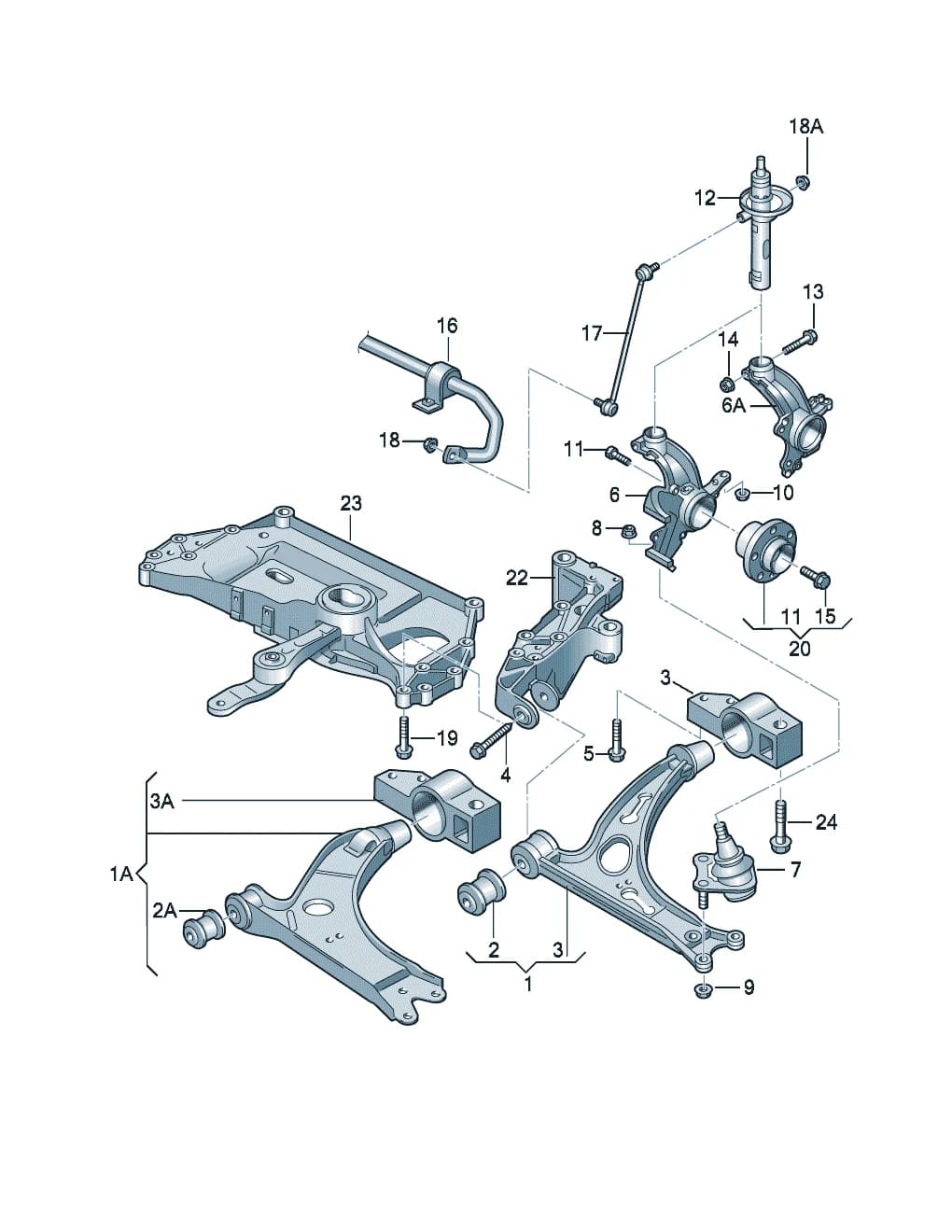 Guide joint F 9M-7-631 264>>* — Jetta Jetta A5 (Typ 1K) (2005–2010) — Wishbone Wheel bearing housing Anti-roll bar