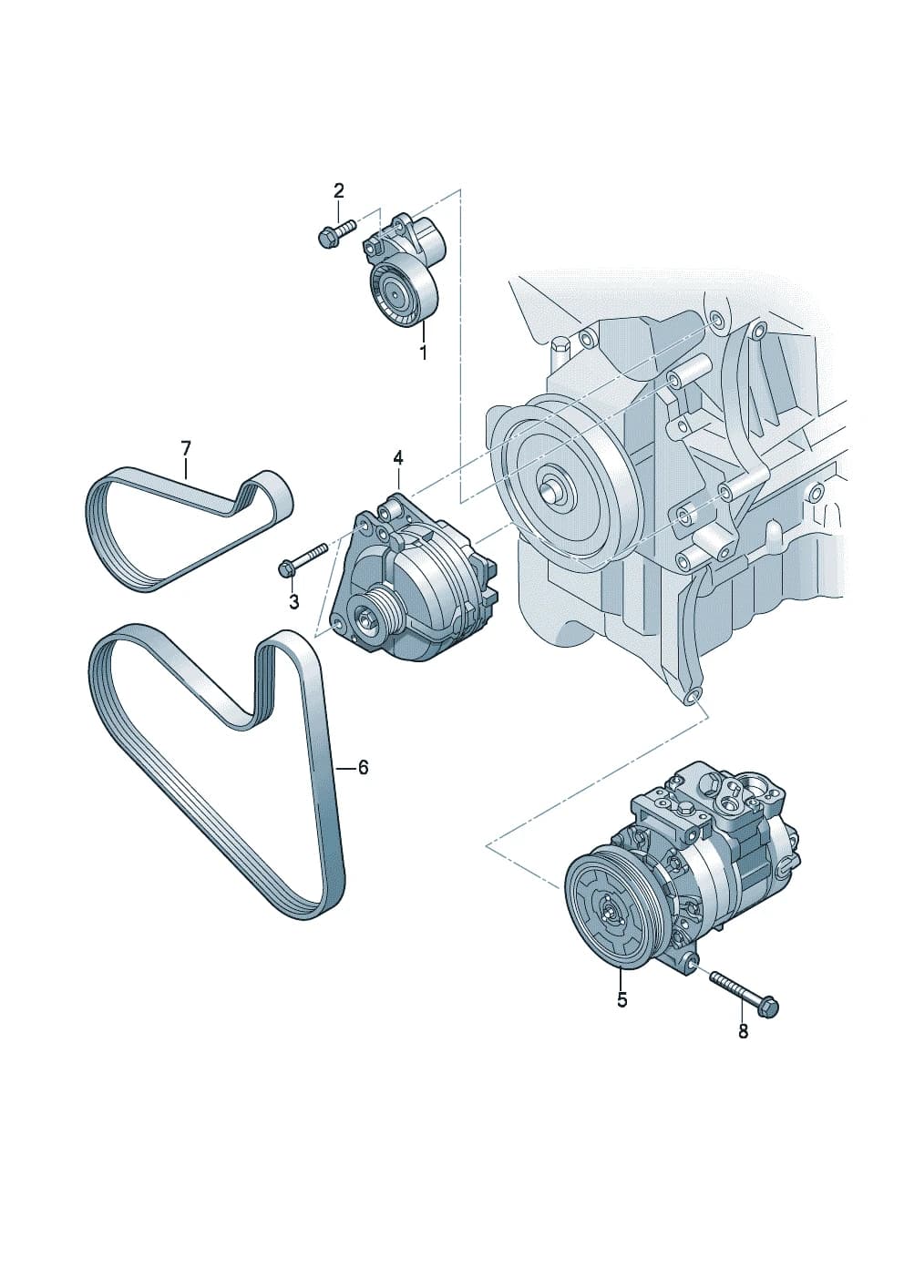Alternator D - 02.11.2012>> — Polo Polo (Typ 6C) (2013–2022) — connecting and mounting parts for alternator