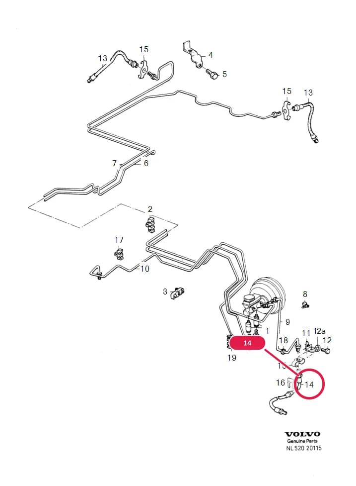 52 Hydraulic/Vacuum-hydraulic brakes — Subgroups of category: "Hydraulic/Vacuum-hydraulic brakes" › brake lines R.H.D EXC ABS , R.H.D